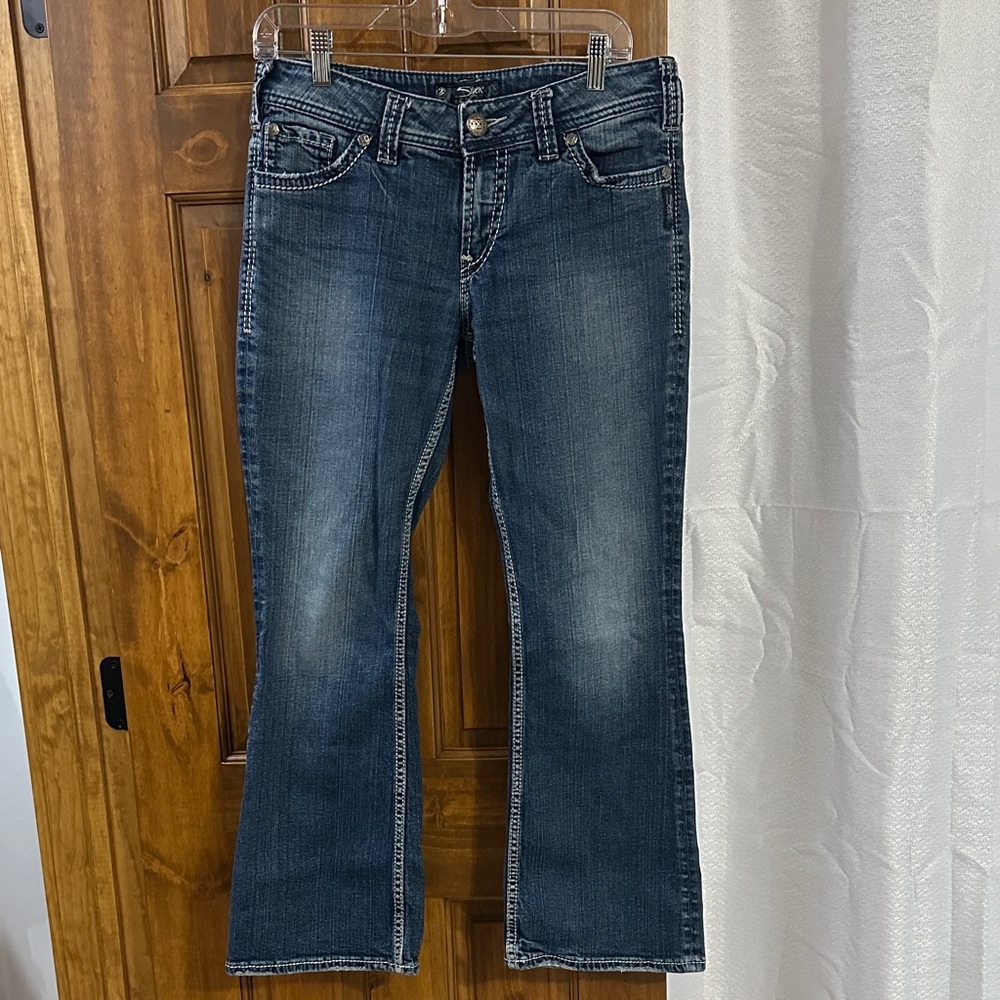 Silver Suki Surplus Jeans Dark Blue Flare